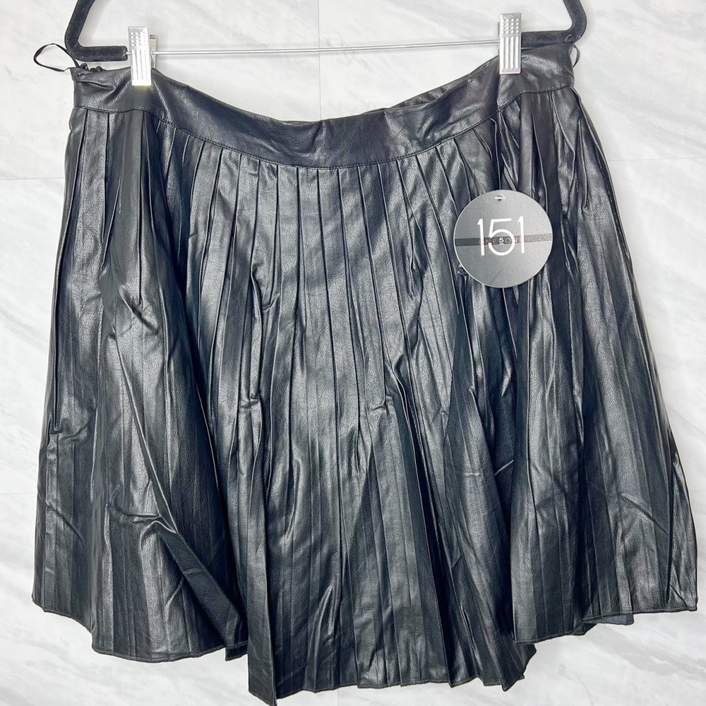 One 5 One Pleather Skater Skirt 14